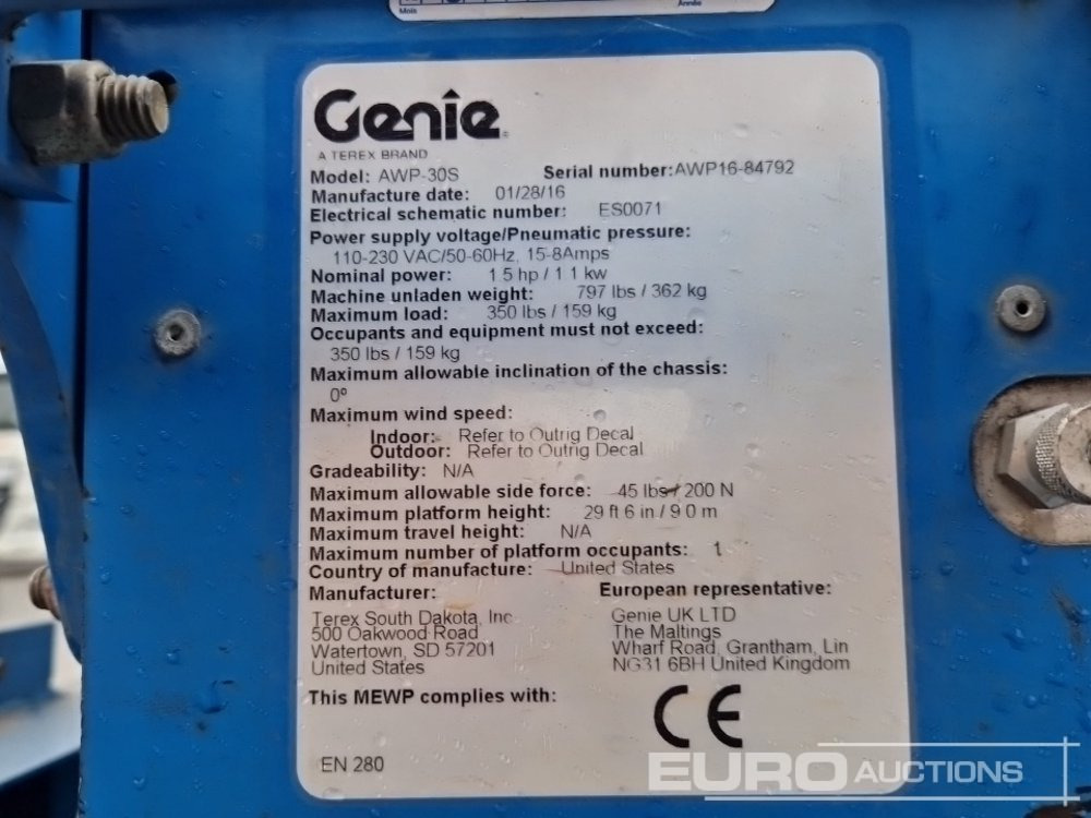 Plataforma elevadora 2016 Genie AWP-30S: foto 17 Plataforma elevadora 2016 Genie AWP-30S: foto 17