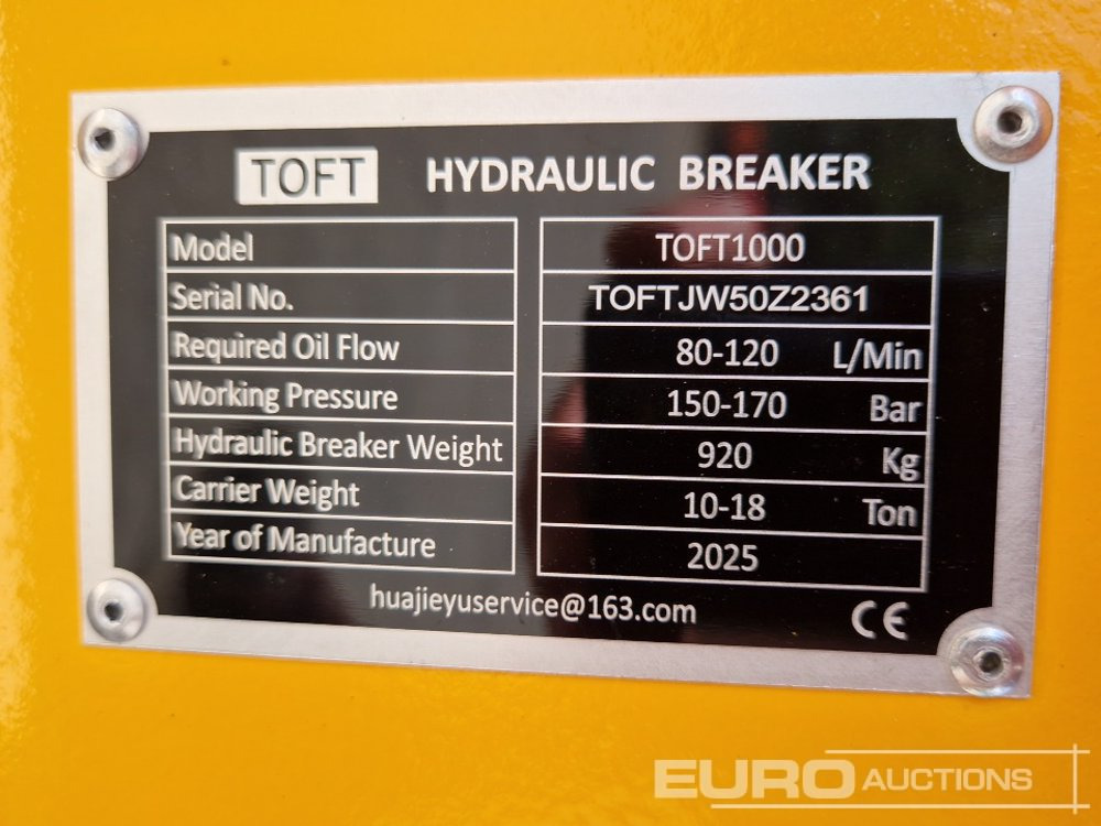 Martillo hidráulico Unused Toft 1000: foto 7