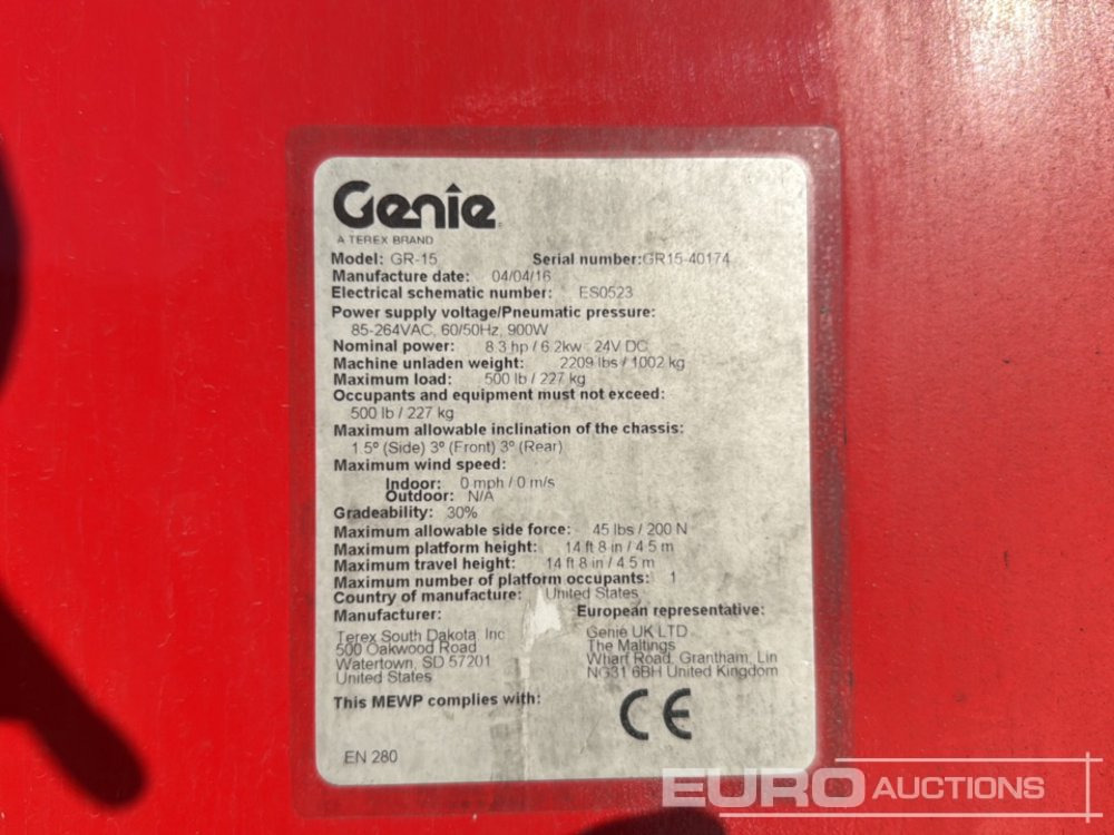 Plataforma elevadora 2016 Genie GR-15: foto 21 Plataforma elevadora 2016 Genie GR-15: foto 21