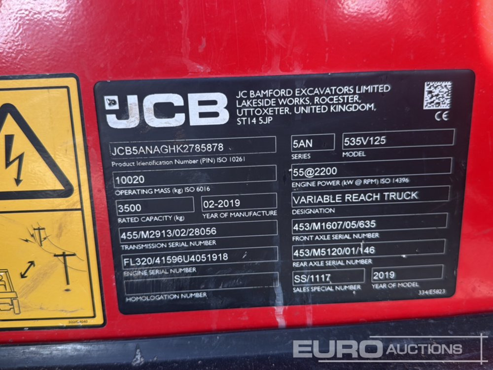 Manipulador telescópico 2019 JCB 535-125: foto 28 Manipulador telescópico 2019 JCB 535-125: foto 28