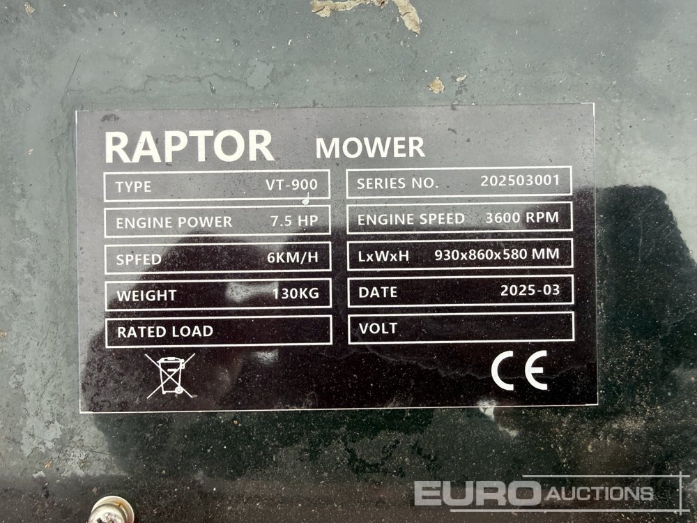 Equipo de taller Unused 2025 Raptor VT900: foto 9