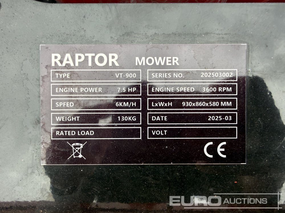 Equipo de taller Unused 2025 Raptor VT900: foto 9