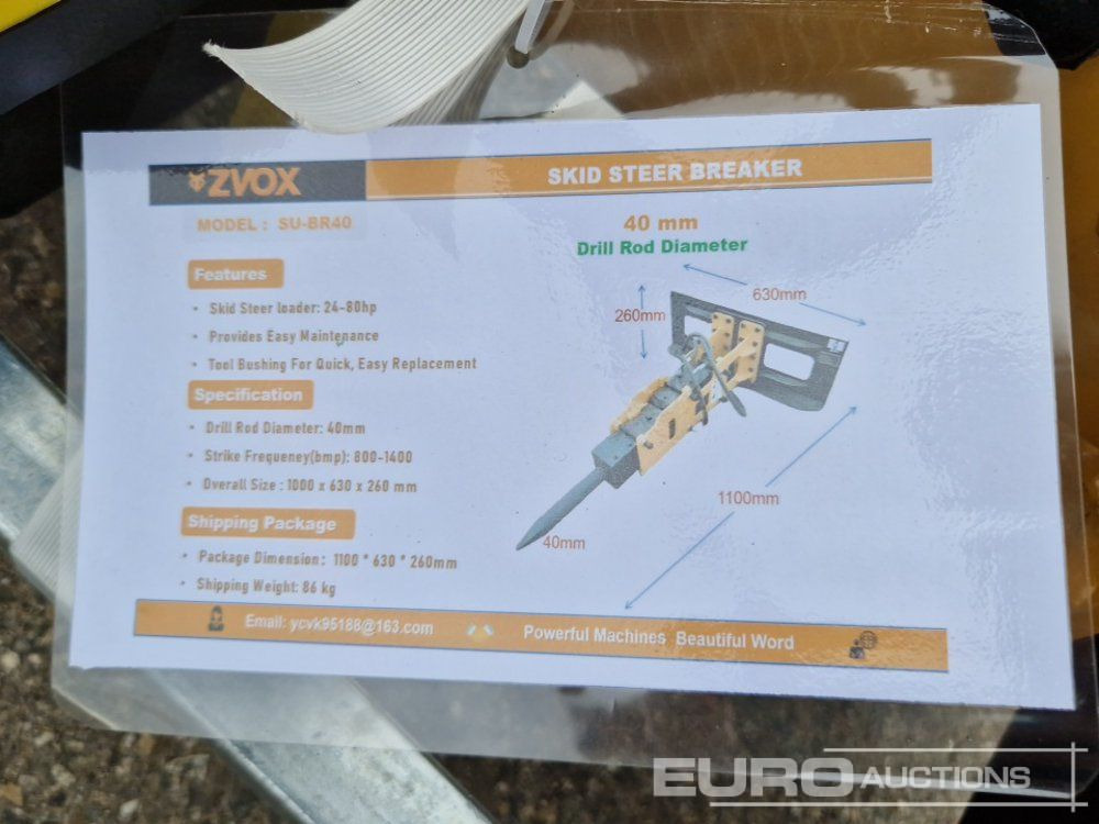 Unused 2025 Zvox SU-BR40 - Martillo hidráulico: foto 5 Unused 2025 Zvox SU-BR40 - Martillo hidráulico: foto 5
