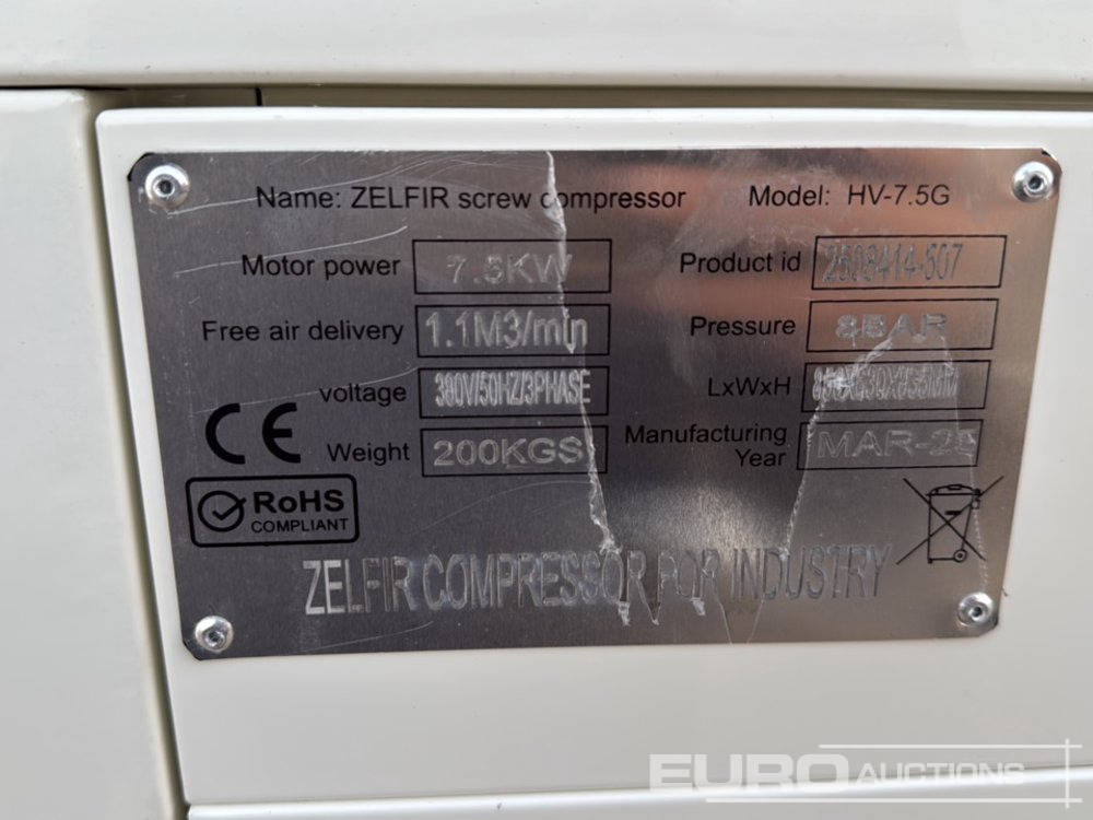 Compresor de aire Unused Zelfir HV-7.5G: foto 9 Compresor de aire Unused Zelfir HV-7.5G: foto 9