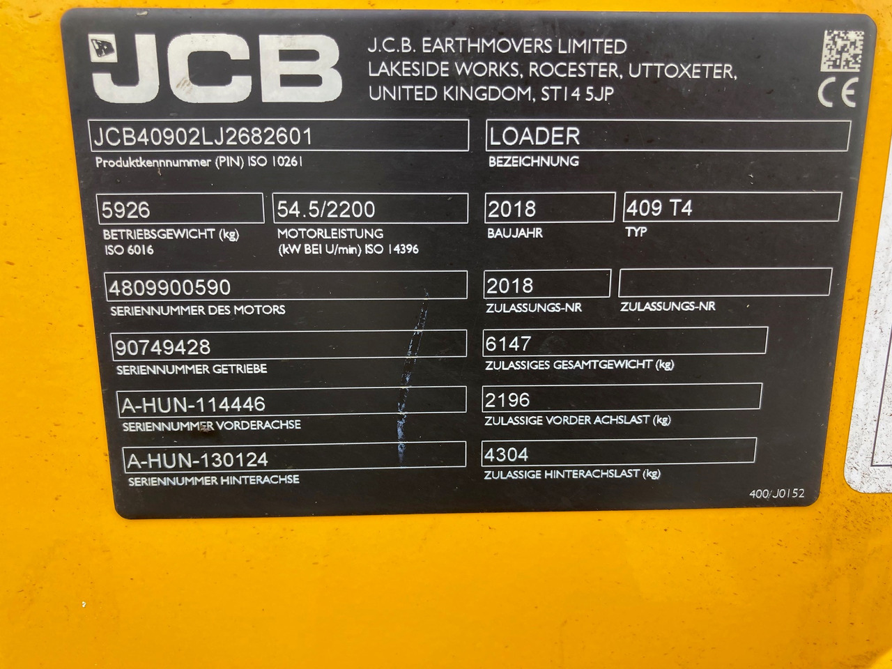 JCB Radlader Typ 409 - Cargadora: foto 2 JCB Radlader Typ 409 - Cargadora: foto 2
