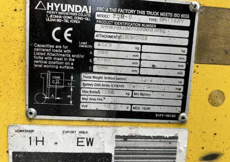Hyundai 25B-9 - Carretilla elevadora eléctrica: foto 4 Hyundai 25B-9 - Carretilla elevadora eléctrica: foto 4