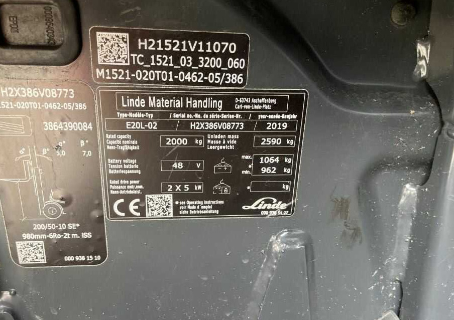 Linde E20L-02 - Carretilla elevadora eléctrica: foto 4 Linde E20L-02 - Carretilla elevadora eléctrica: foto 4