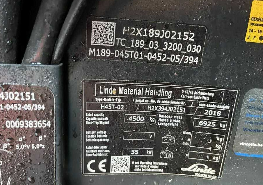 Linde H45T-02 - Carretilla elevadora de gas: foto 4 Linde H45T-02 - Carretilla elevadora de gas: foto 4