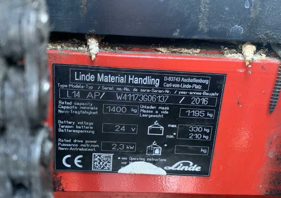 Apilador Linde L14AP: foto 7