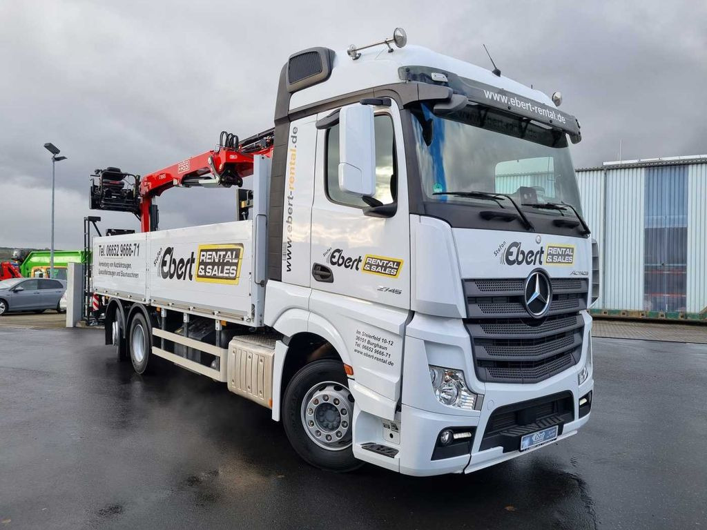 Mercedes-Benz Actros 2745 L 6x2 Baustoffpritsche+Kran Retarder - Camión grúa, Camión caja abierta: foto 3 Mercedes-Benz Actros 2745 L 6x2 Baustoffpritsche+Kran Retarder - Camión grúa, Camión caja abierta: foto 3