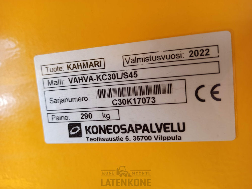 Pinza de manipulación para Maquinaria de construcción Vahva KC30 S45 kaivinkoneen koura: foto 11