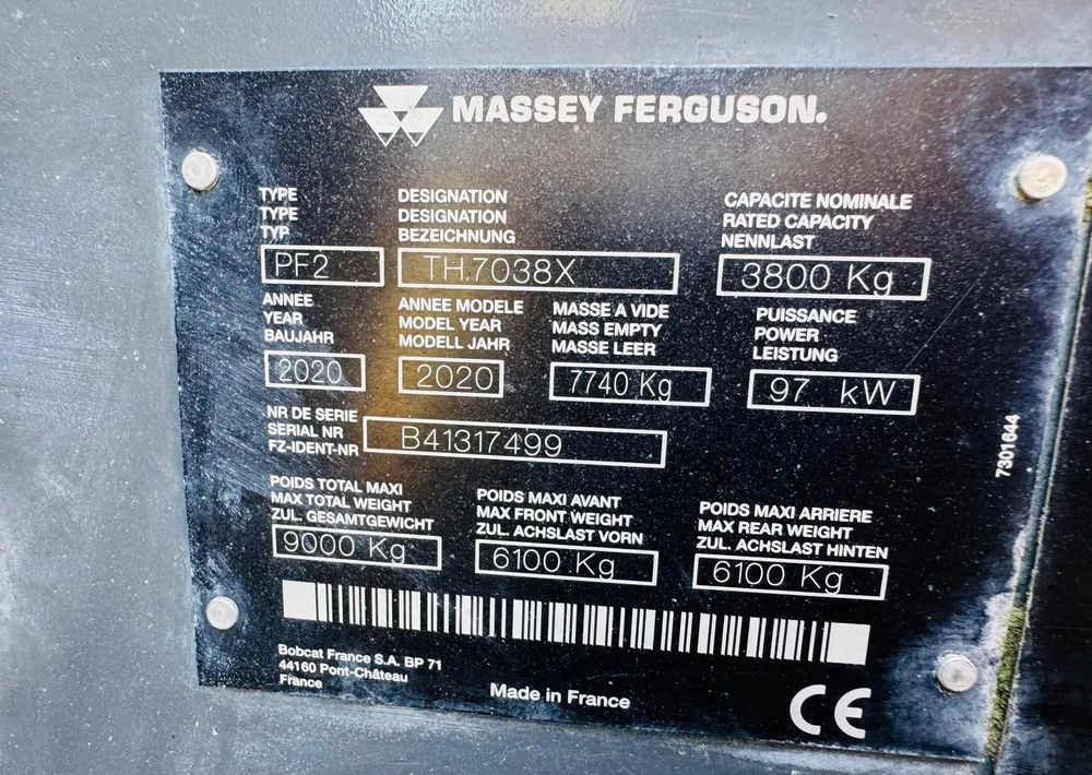 Manipulador telescópico Massey Ferguson TH 70.38: foto 10 Manipulador telescópico Massey Ferguson TH 70.38: foto 10