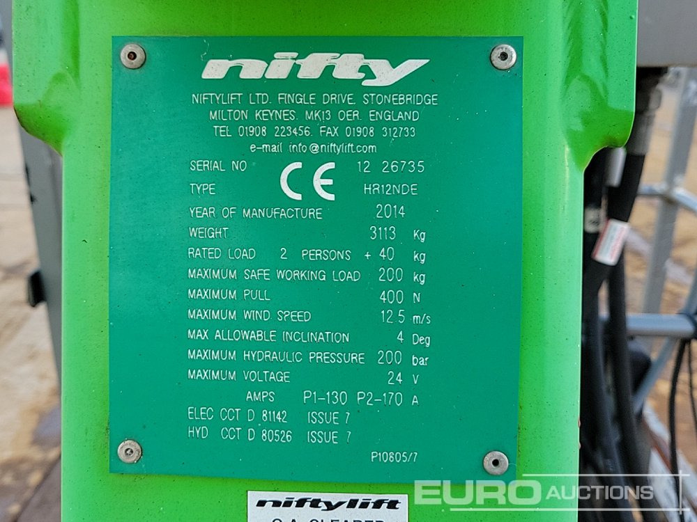 Plataforma articulada 2014 Niftylift HR12NDE: foto 30 Plataforma articulada 2014 Niftylift HR12NDE: foto 30