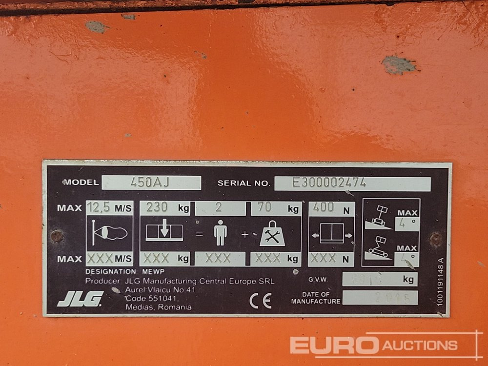 Plataforma elevadora 2015 JLG 450AJ: foto 40