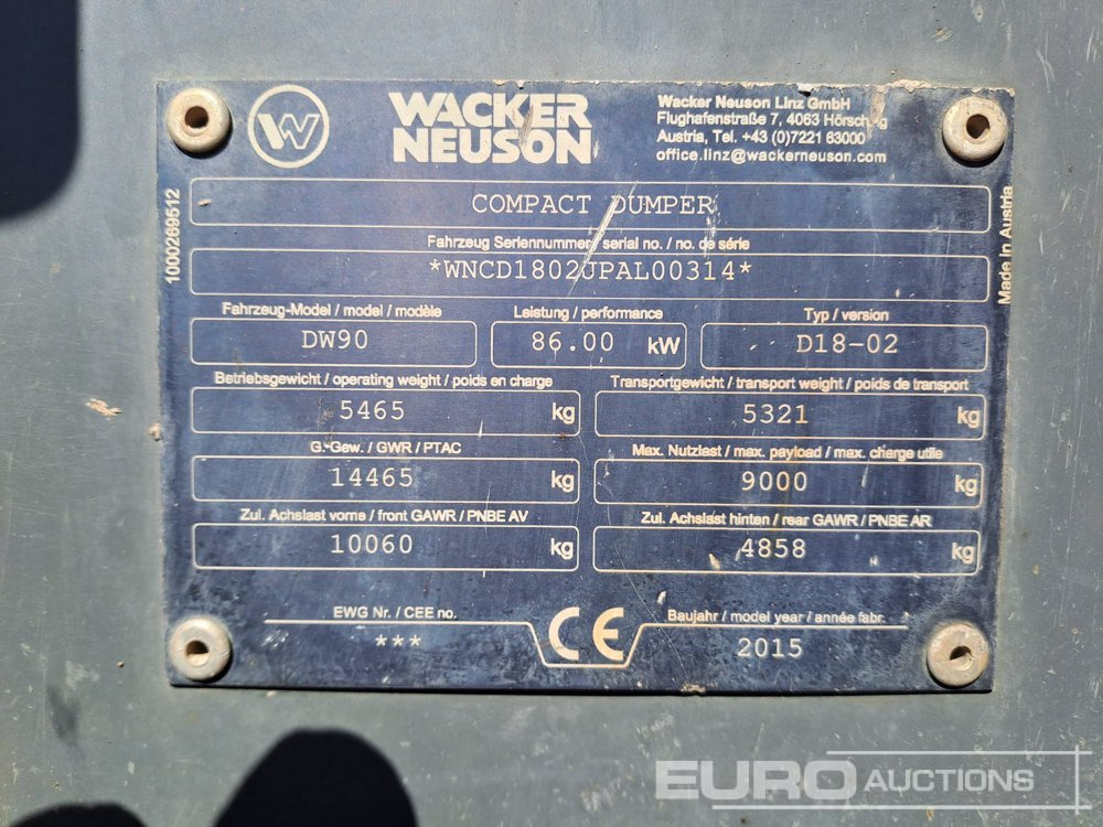 Minidumper 2015 Wacker Neuson DW90: foto 8