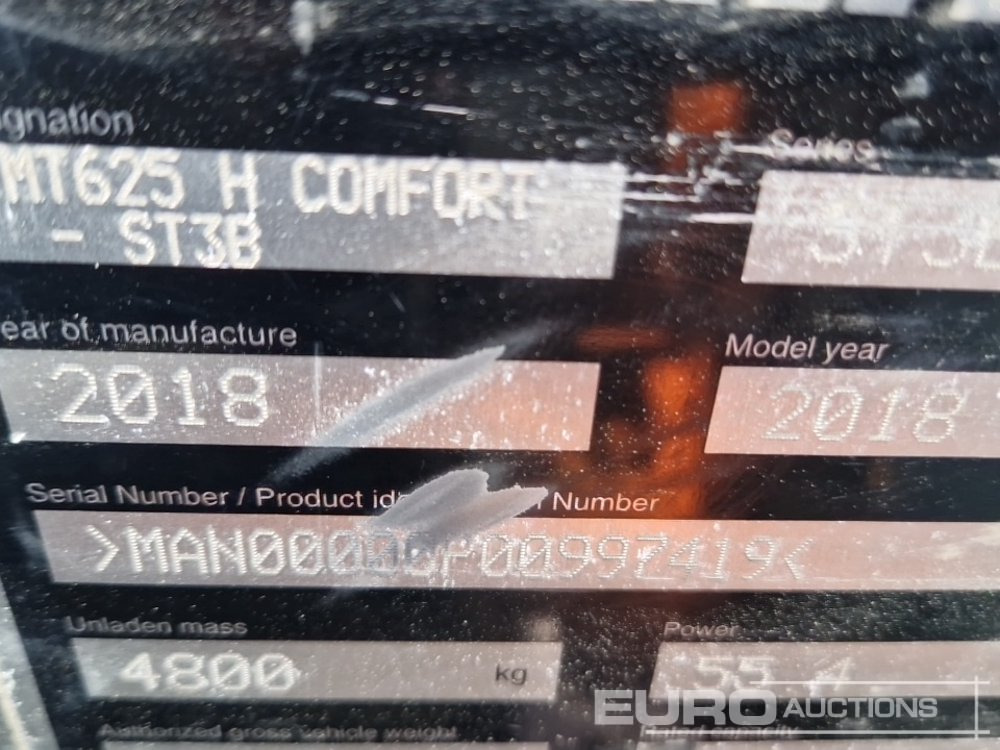 Manipulador telescópico 2018 Manitou MT625H: foto 39