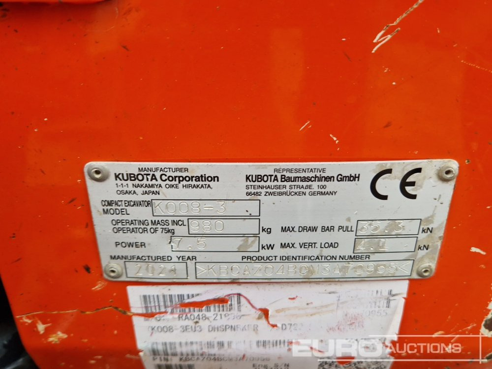 Miniexcavadora 2021 Kubota K008-3: foto 38