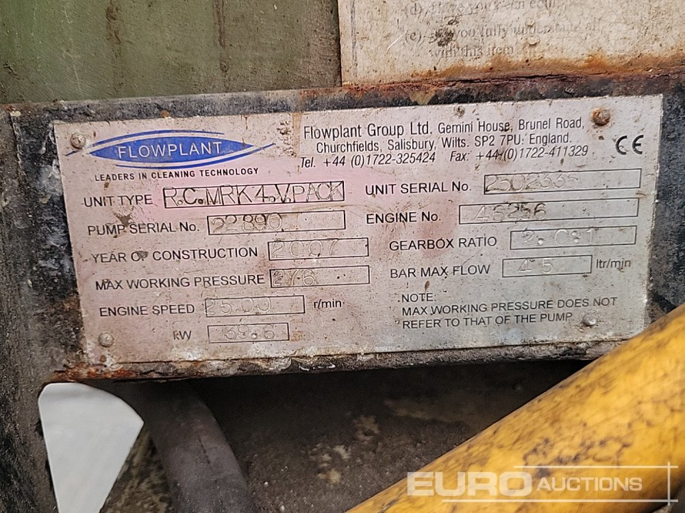 Hidrolimpiadora Flowplant Hig Pressure Water Jetter, Yanmar Engine: foto 36 Hidrolimpiadora Flowplant Hig Pressure Water Jetter, Yanmar Engine: foto 36