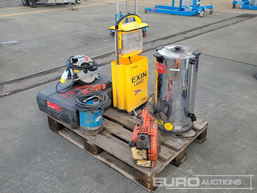Milwaukee Battery Mag Drill, 110Volt Makita Rip Saw, Petrol Leaf Blower, 110Volt Water Pump, 240Volt Water Boiler, Hilti Rivet Gun, 240Volt Portable LED Light - Equipo de construcción: foto 1 Milwaukee Battery Mag Drill, 110Volt Makita Rip Saw, Petrol Leaf Blower, 110Volt Water Pump, 240Volt Water Boiler, Hilti Rivet Gun, 240Volt Portable LED Light - Equipo de construcción: foto 1