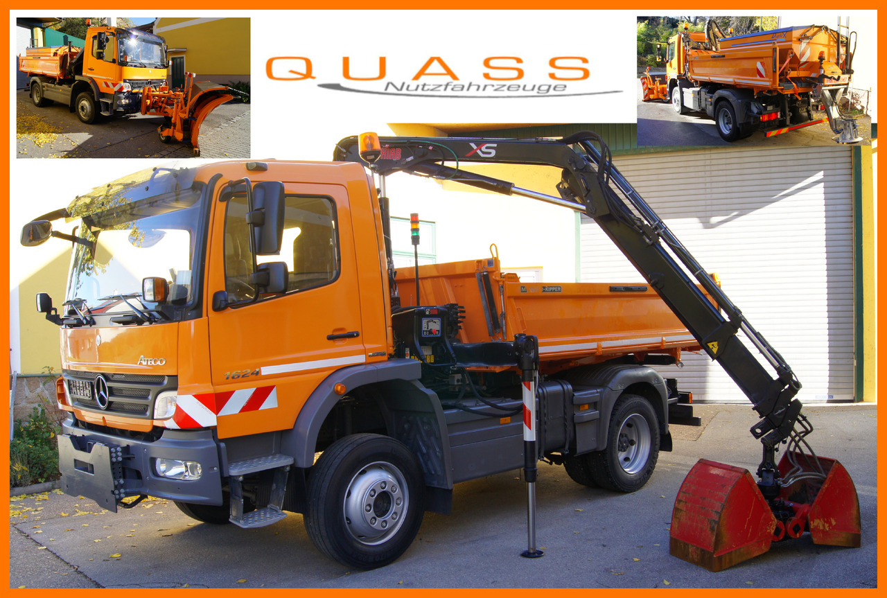 MERCEDES-BENZ ATEGO 1624 4x4/TÜV/Euro 5/HIAB/MEILLER/Winterdienst/Streuer/Schneepflug - Máquina quitanieve: foto 1 MERCEDES-BENZ ATEGO 1624 4x4/TÜV/Euro 5/HIAB/MEILLER/Winterdienst/Streuer/Schneepflug - Máquina quitanieve: foto 1