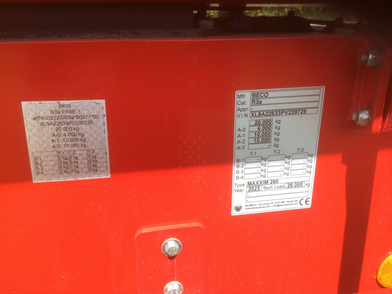 Beco Maxxim 260 - Remolque volquete: foto 5 Beco Maxxim 260 - Remolque volquete: foto 5