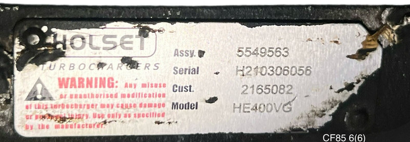 Holset HE400VG - Turbocompresor: foto 3 Holset HE400VG - Turbocompresor: foto 3