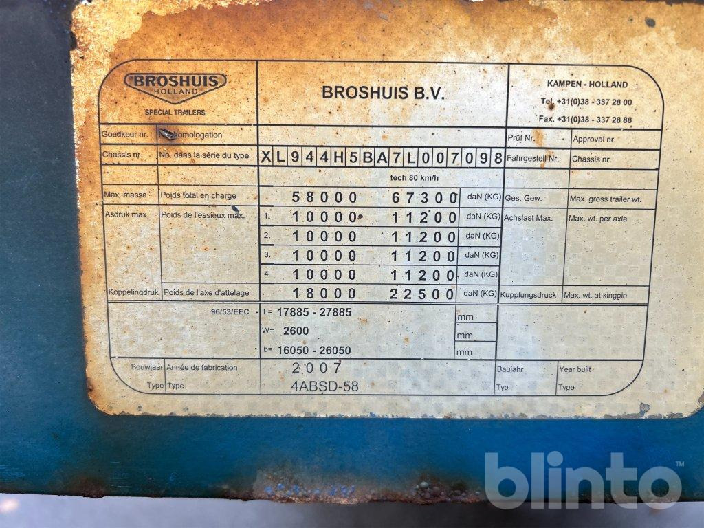 BROSHUIS 4ABSD-58 - Semirremolque plataforma/ Caja abierta: foto 4 BROSHUIS 4ABSD-58 - Semirremolque plataforma/ Caja abierta: foto 4