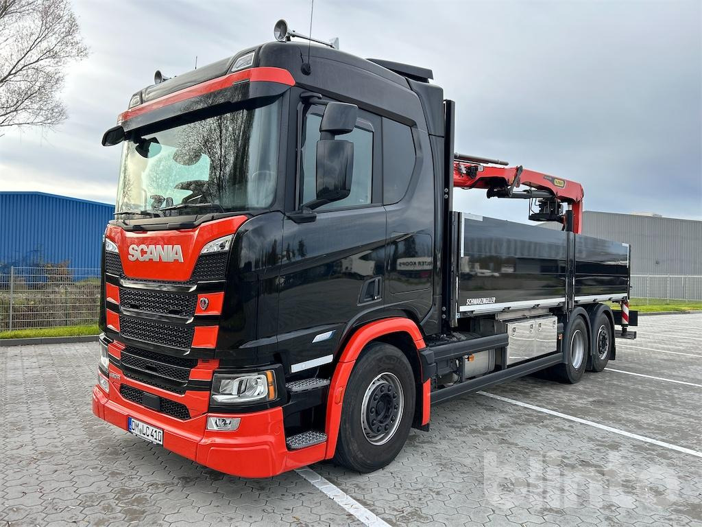 Scania R 460 B6x2*4NB Baustoffpritsche & Palfinger PK 22.001 L TEC7 Ladekran - Camión caja abierta, Camión grúa: foto 1 Scania R 460 B6x2*4NB Baustoffpritsche & Palfinger PK 22.001 L TEC7 Ladekran - Camión caja abierta, Camión grúa: foto 1