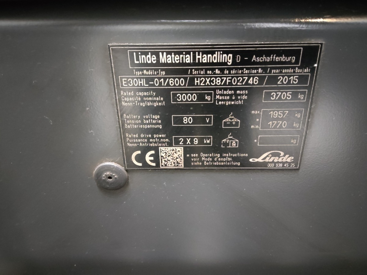 Linde E30HL-01/600 - Carretilla elevadora eléctrica: foto 5 Linde E30HL-01/600 - Carretilla elevadora eléctrica: foto 5