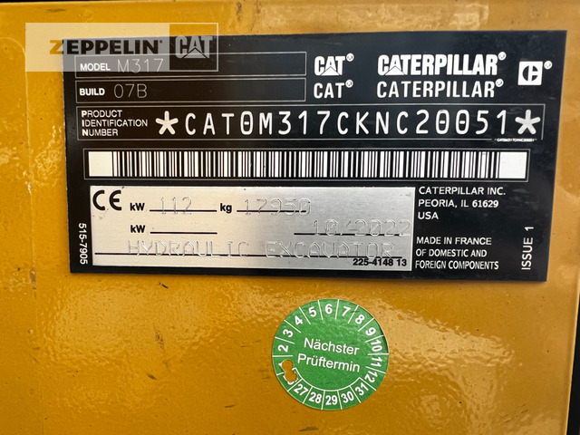 Excavadora de ruedas Cat M317-07A: foto 29