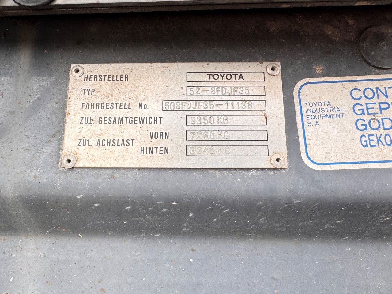 Carretilla elevadora diésel Toyota Tonero 35 Diesel Stapler 3.274h Sideshift: foto 9 Carretilla elevadora diésel Toyota Tonero 35 Diesel Stapler 3.274h Sideshift: foto 9